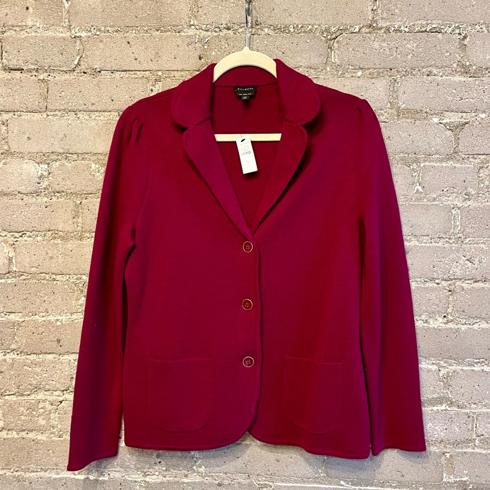 Talbots Fuschia Merino Wool Blazer - Size M